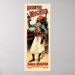 Póster ABSINTHE MUGNIER 1895 por Lucien Lefevre French Ad
