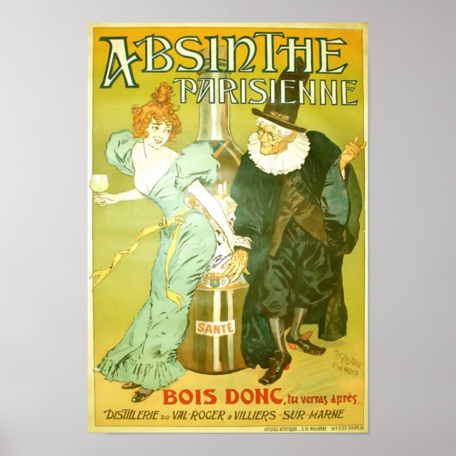 Póster Absinthe Parisienne Gélis-Didot Malteste Bella Art (Frente)