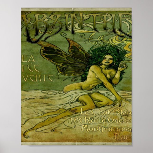 Póster Absinthe Vintage Green Fairy (Frente)