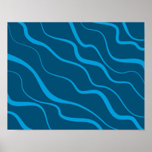 Póster Absorción de ondas azules, simples, modernas y fre