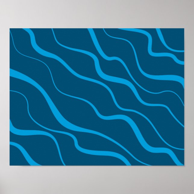 Póster Absorción de ondas azules, simples, modernas y fre (Frente)