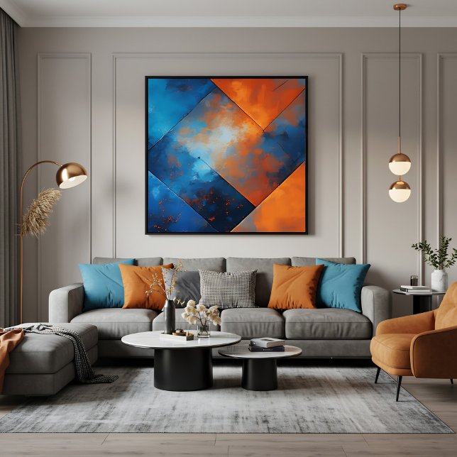 Póster Abstracción de fuego y azul (Subido por el creador)