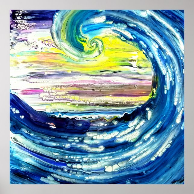 Póster Abstracción de oleada de Fiona (Frente)