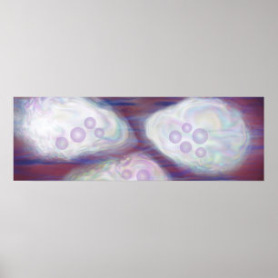 Póster Abstracción de ostras con perlas