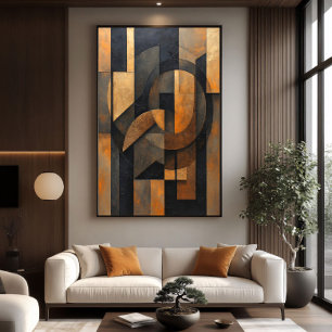 Póster Abstracción Dorada