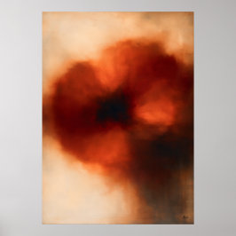 Póster Abstracción floral atmosférica de amapola keshi