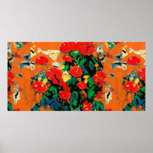 Póster Abstracción floral basada en las obras de Van Gogh