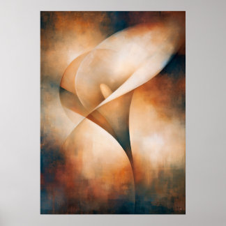 Póster Abstracción floral cubista de cala