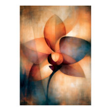 Abstracción floral cubista de orquídea ran