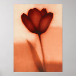 Póster Abstracción floral japonesa Tulipán rojo