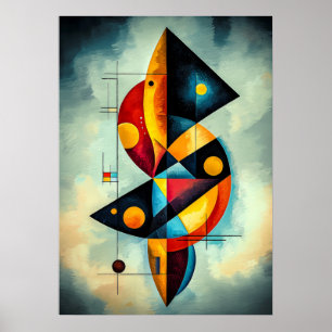 Póster Abstracción Geométrica - Obra Maestra Inspirada