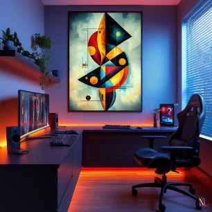 Póster Abstracción Geométrica - Obra Maestra Inspirada
