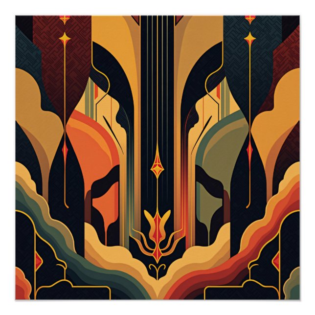 Póster Abstracción Glamour Deco (Anverso)