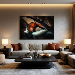 Póster Abstracción luminosa de ciencia ficción