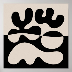 Póster Abstracción minimalista modernista de mediados de 