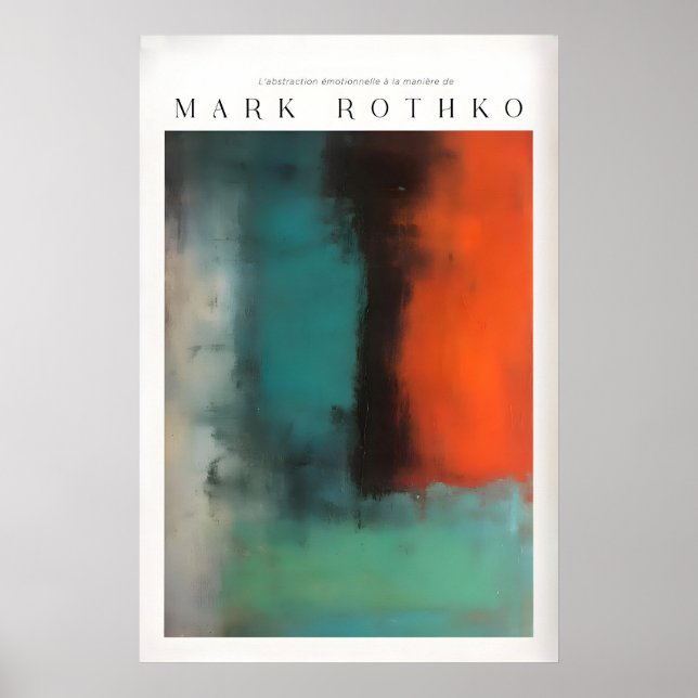 Póster Abstracción moderna de lienzo al estilo de Mark Ro (Frente)