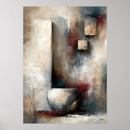 Póster Abstracción moderna Wabi-Sabi de quietud suspendid