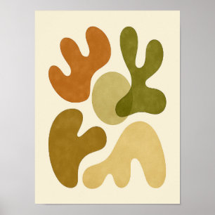 Póster Abstracción Orgánica Moderno de Mediana Siglo