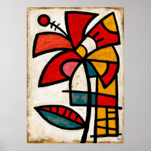 Póster Abstracción Tribal de Hibisco