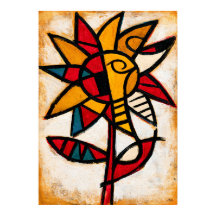 Abstracción Tribal Girasol Himawari