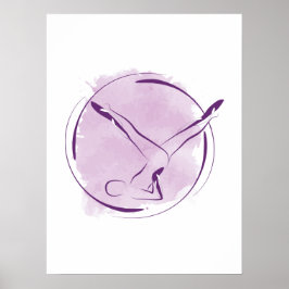 Póster Abstract Acuarela Pilates Pose T-Shirt