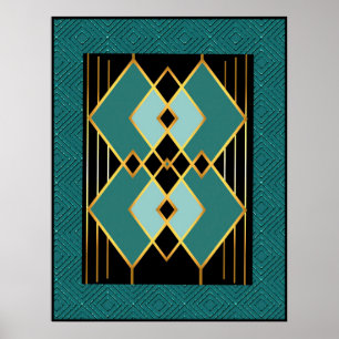Póster Abstract Art Deco Style