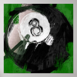 Póster Abstract Art Number 8 Billiards Ball