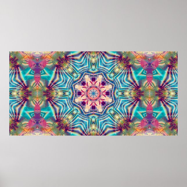 Póster Abstract background colorful kaleidoscopical. Illu (Frente)