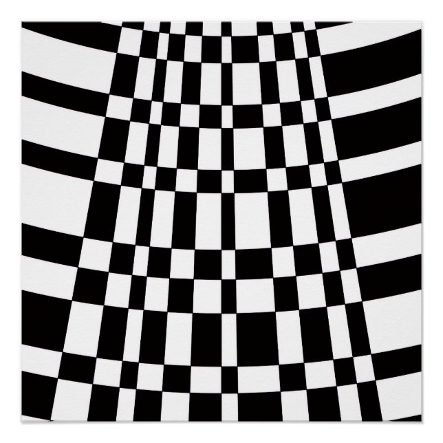 Póster Abstract Black and White Checks (Anverso)