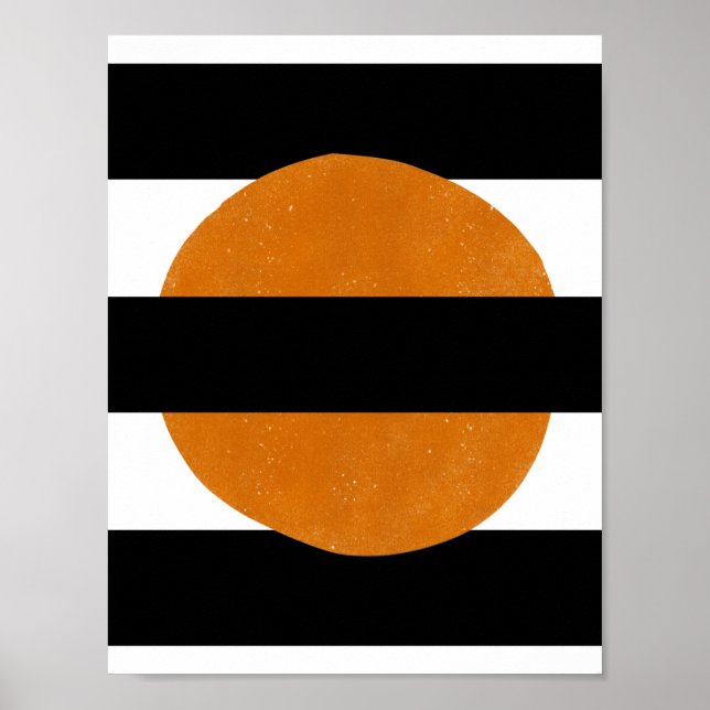 Póster Abstract Black And Yellow Elements Orange Shapes (Frente)