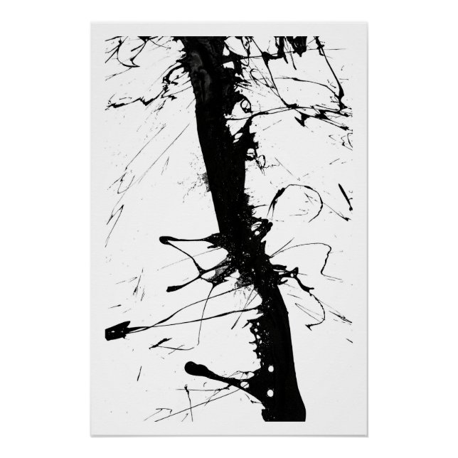 Póster Abstract Black Ink Network (Anverso)