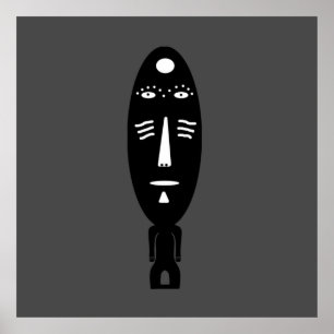 Póster abstract black modern portrait art