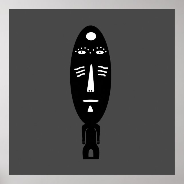 Póster abstract black modern portrait art (Frente)