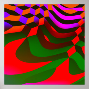 Póster Abstract Blocks Cubist Print