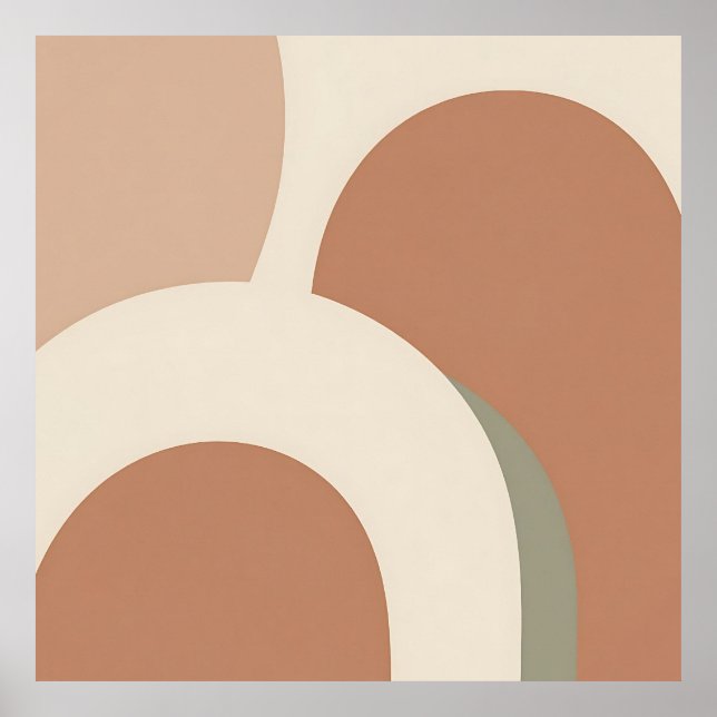 Póster Abstract Boho Arch Earthy Minimalist Design (Frente)