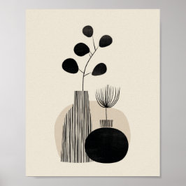 Póster Abstract Botanical Illustration