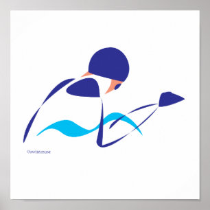 Póster Abstract Breaststroke 1