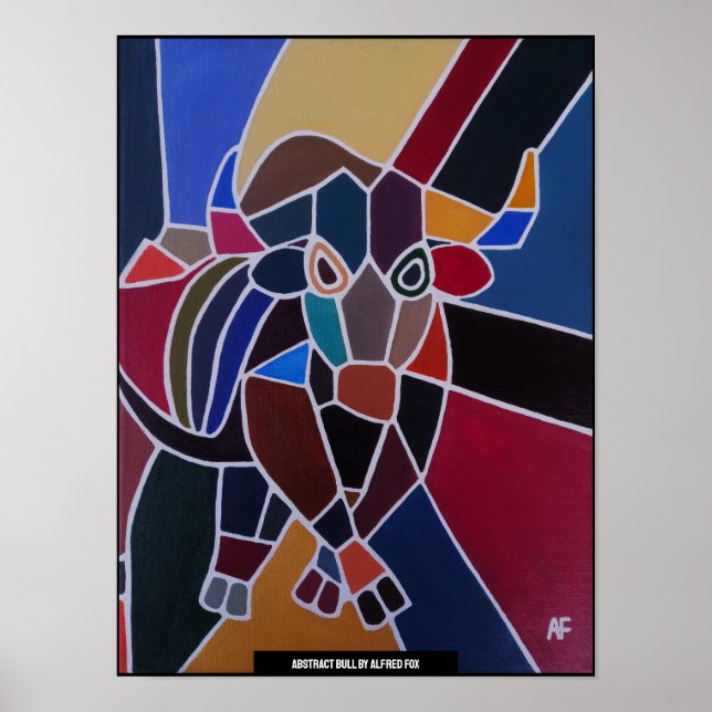Póster Abstract Bull Painting by Alfred Fox (Frente)
