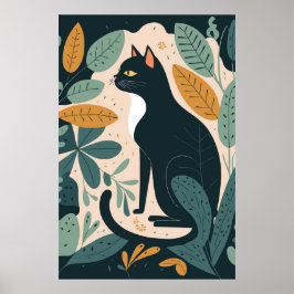 Póster Abstract Cat Poster Home Decor