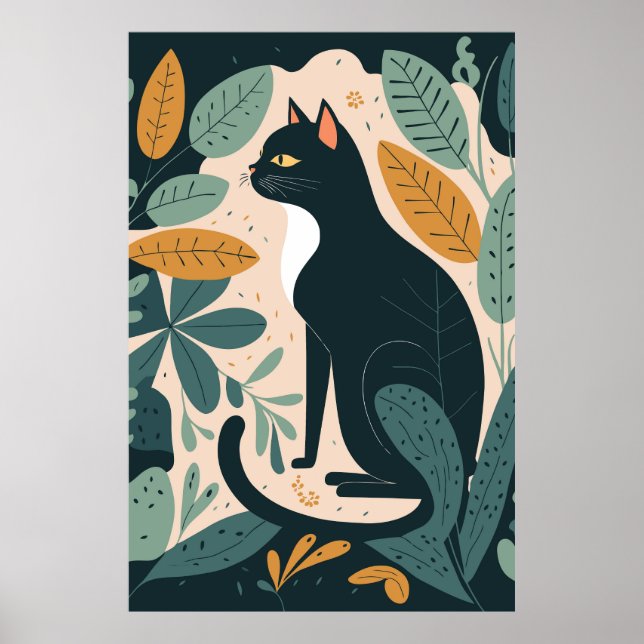 Póster Abstract Cat Poster Home Decor (Frente)