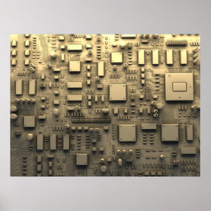 Póster Abstract Circuit Board