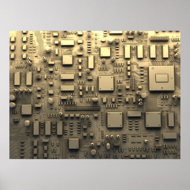 Póster Abstract Circuit Board (Frente)