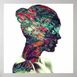 Póster Abstract Classic Art Painting Woman