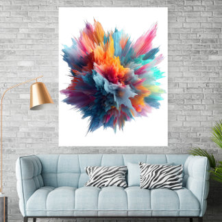Póster Abstract Color Explosion Contemporary Art Poster