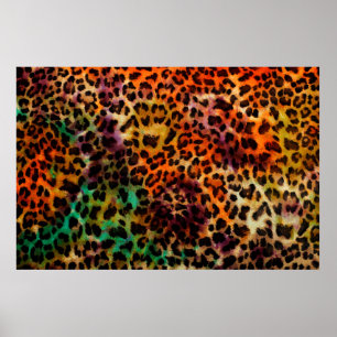 Póster abstract colorful leopard texture pattern