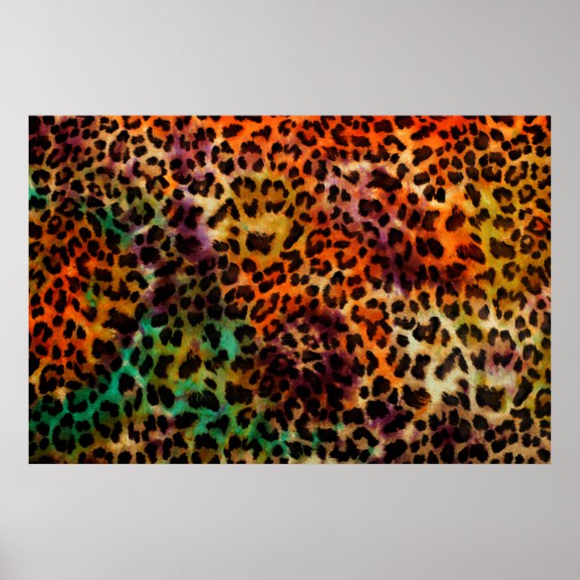 Póster abstract colorful leopard texture pattern (Frente)