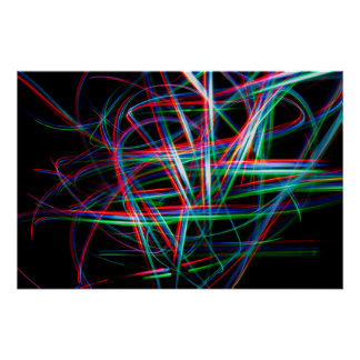 Póster Abstract colourful light streaks