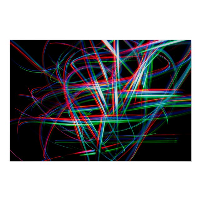 Póster Abstract colourful light streaks (Anverso)