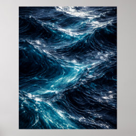 Póster Abstract Deep Ocean Water Ripple Art Poster