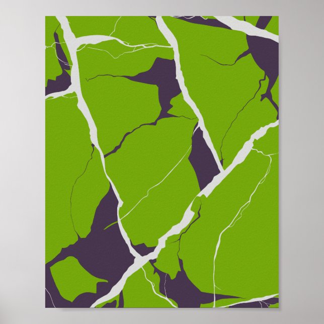 Póster Abstract Design of a Fractured Green Surface (Frente)